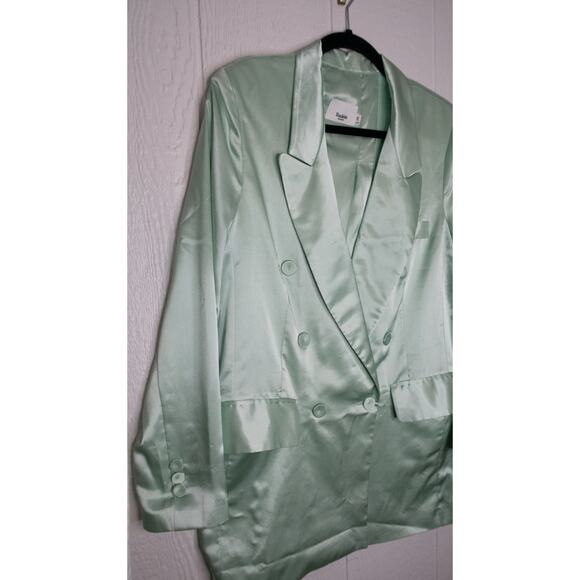 THE FRANKIE SHOP Karen Satin Mint Double Breasted Blazer US XS - Picture 8 of 12